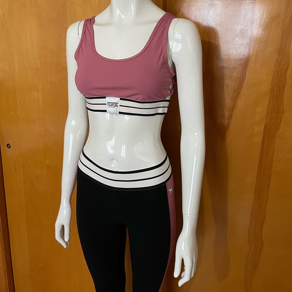 Victoria’s Secret Pink Sports Bra Size Medium Leggings Size Small Strappy - Picture 2 of 13